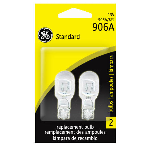 GE 12366 906 - 9W 13v T5 Wedge W2.1x9.5d Miniature Automotive lamp - 2 Bulbs