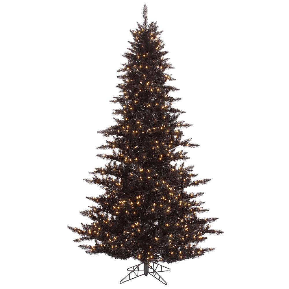 Vickerman 7.5Ft. Black 1634 Tips Christmas Tree 750 Clear Mini Lights