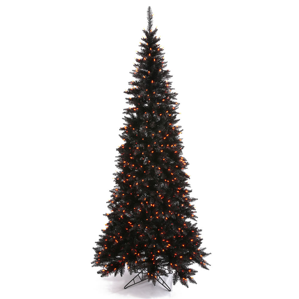 Vickerman 10Ft. Black 2260 Tips Christmas Tree 900 Orange Mini Lights