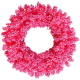 Vickerman 36in. Pink 260 Tips Wreath 100 Pink Mini Lights