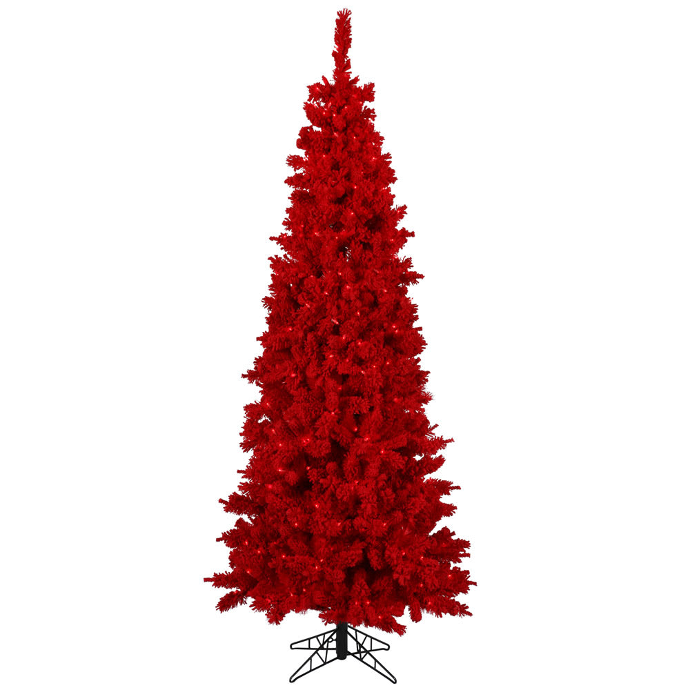 Vickerman 10Ft. Red 2043 Tips Christmas Tree 750 Red Mini Lights