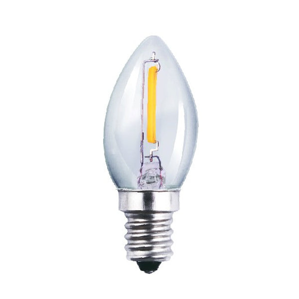 Luxrite Antique Filament LED 0.5 Watt 2700K E12 Chandelier base C7 Light Bulb