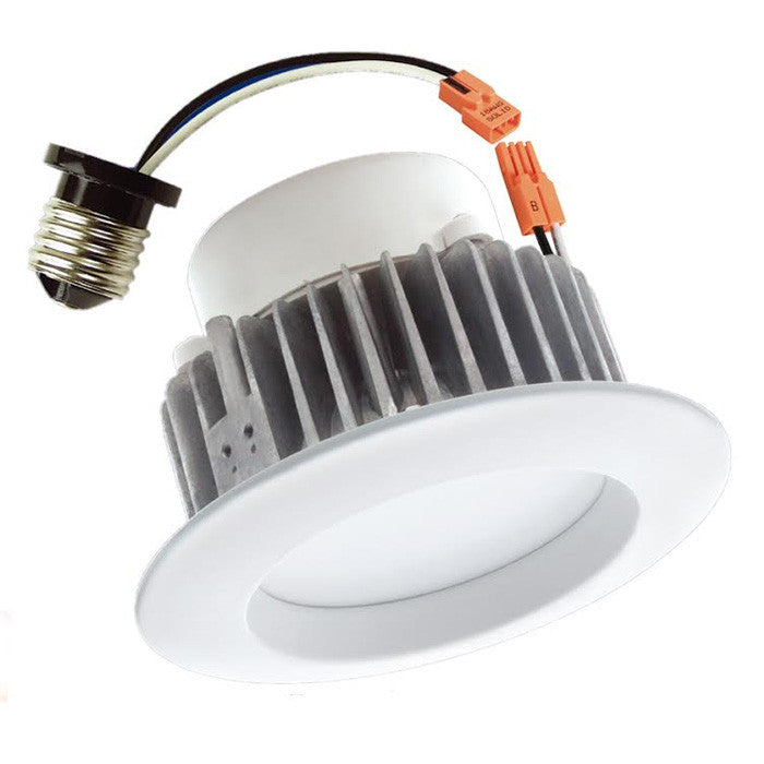 LUXRITE 9W 3000K 4" E26 Dimmable LED Retrofit Downlight Round Trim Light Bulb