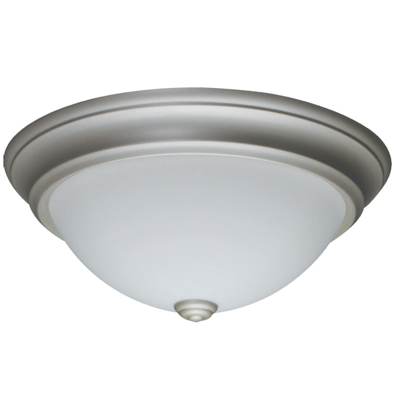 Luxrite 18W 13in. LED Ceiling Fixture 4000k Nickel Finish Frosted Glass Dome
