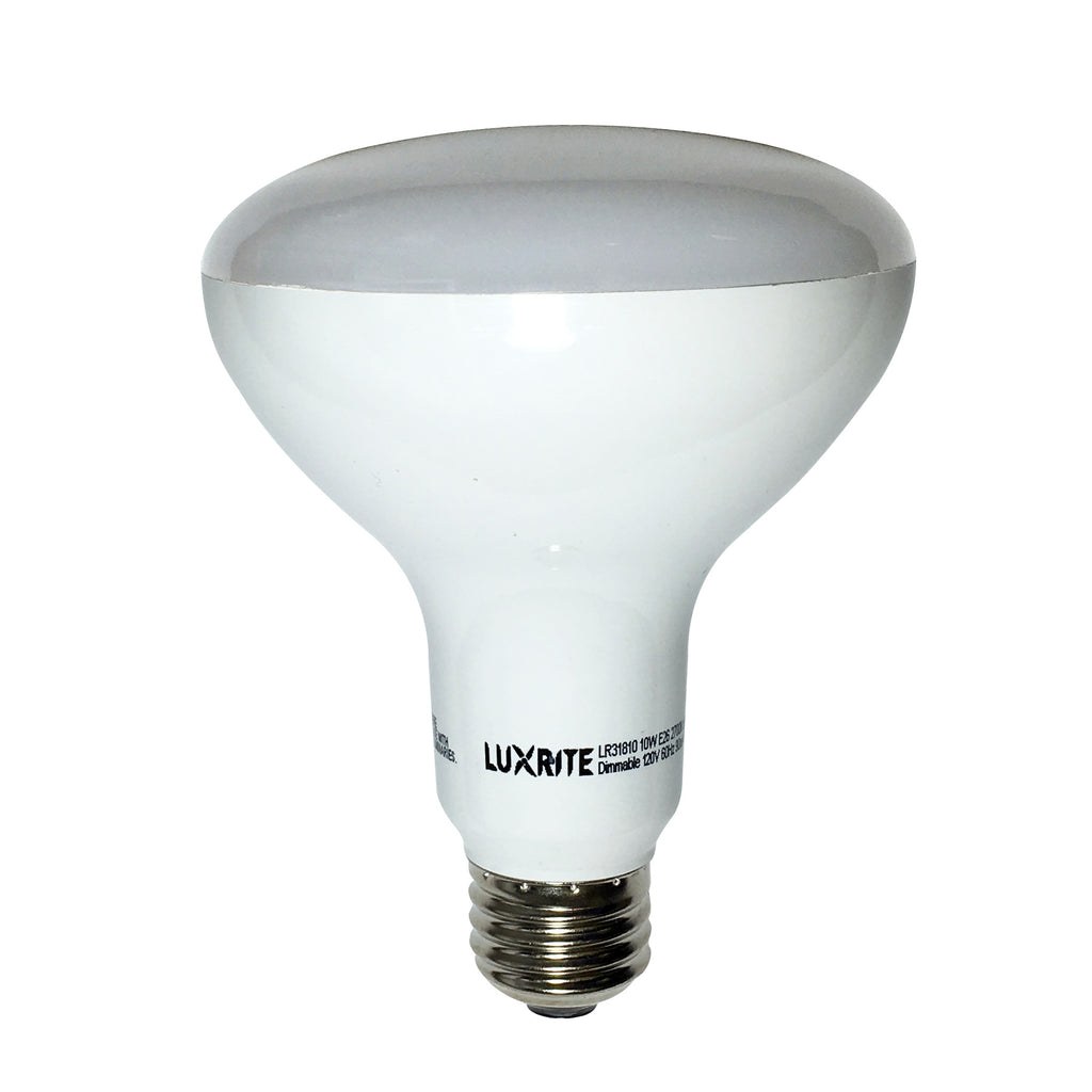 Luxrite 10W BR30 Dimmable LED Warm White 2700K Light Bulb