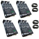 4 x MATRIX DMX PRO 4Ch. Double Output Dimmer Pack System w/ 4x XLR DMX Cables