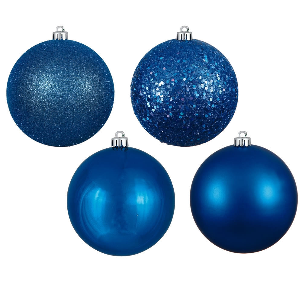 Vickerman 2.75 in. Blue Ball 4-Finish Asst Christmas Ornament
