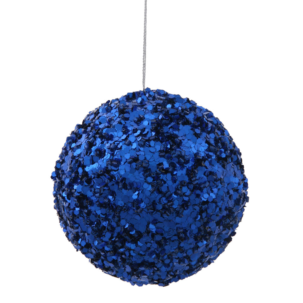 3.5" Blue Sparkle Sequin Ball