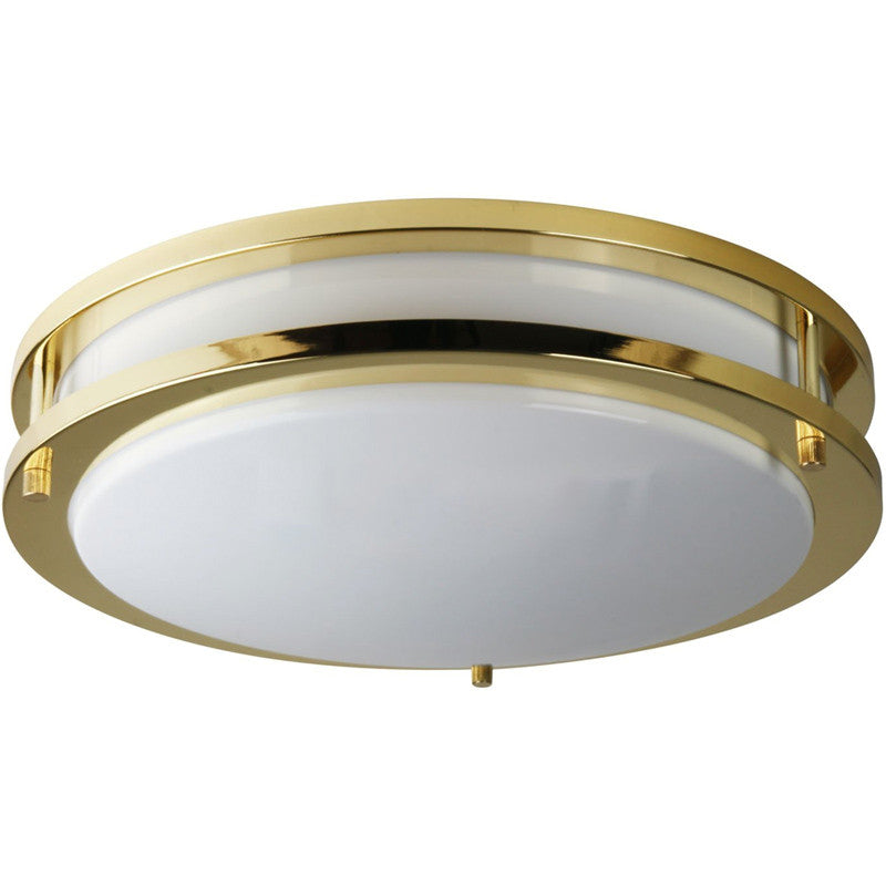 SUNLITE 18in Band Trim Fixture Polished Brass - 2 Energy Star 23w Bulbs