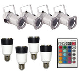 PLATINUM 4 x RGB LED Lamp + 4 x PAR16 White CAN and 1 remote Controller