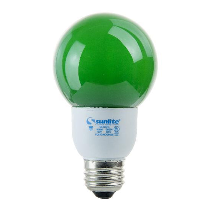 SUNLITE Compact Fluorescent 9W Colored Green Globes Bulb