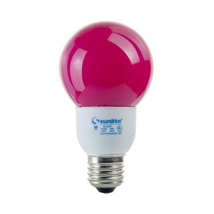 SUNLITE Compact Fluorescent 9W Colored Pink Globes Bulb