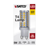 Satco 5W 120V JCD G9 LED 2700K Warm White 500Lm Light Bulb - 40w Equiv. - BulbAmerica