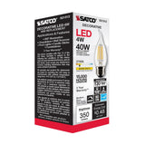 Satco 4w CA10 LED 2700K Medium Base Dimmable - 40w equiv_1