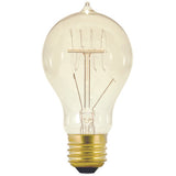 Satco 40 watt 120v A-Shape A19 Antique Carbon Filament Light Bulb