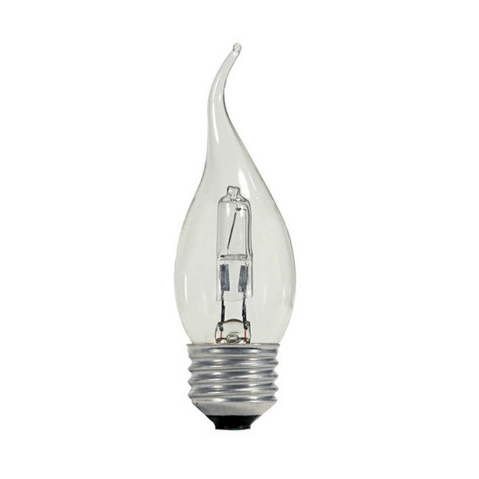 Satco 43w 120v Bent Tip Clear E26 Medium Base Halogen light bulb