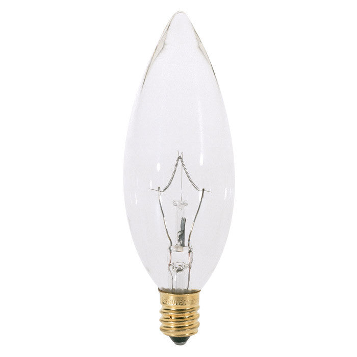 Satco S3284 60W 120V B10 Clear E12 Candelabra Base Incandescent bulb