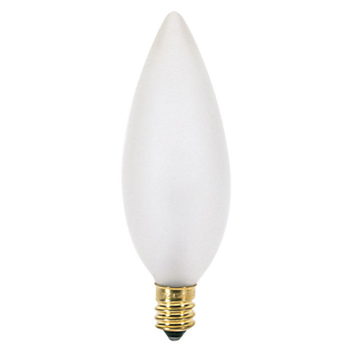 Satco S3285 25W 120V B9.5 Frosted E12 Candelabra Base Incandescent bulb