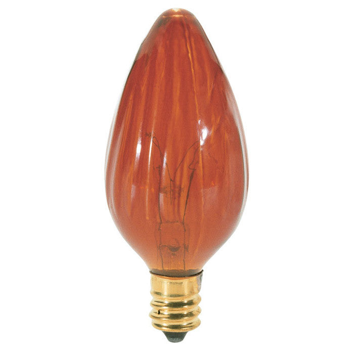 Satco S3374 25W 120V F10 Amber E12 Candelabra Base Incandescent bulb