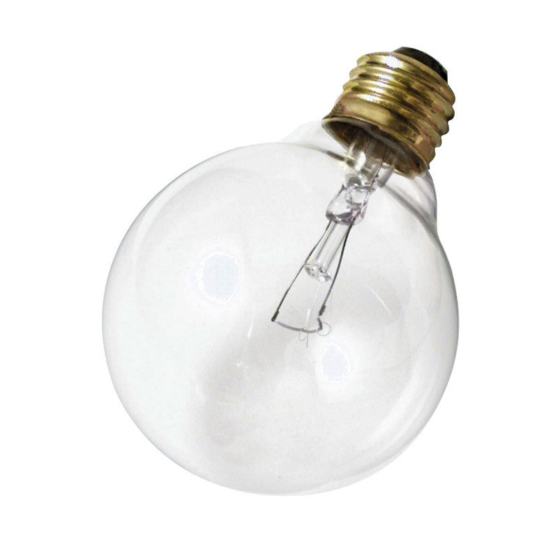 Satco S3447 25W 120V Globe G25 Clear E26 Base Incandescent light bulb