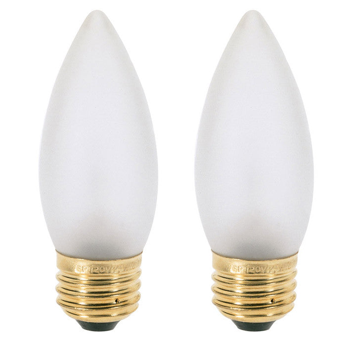 Satco S3735 40W 120V B10.5 Frosted E26 Base Incandescent - 2 bulbs