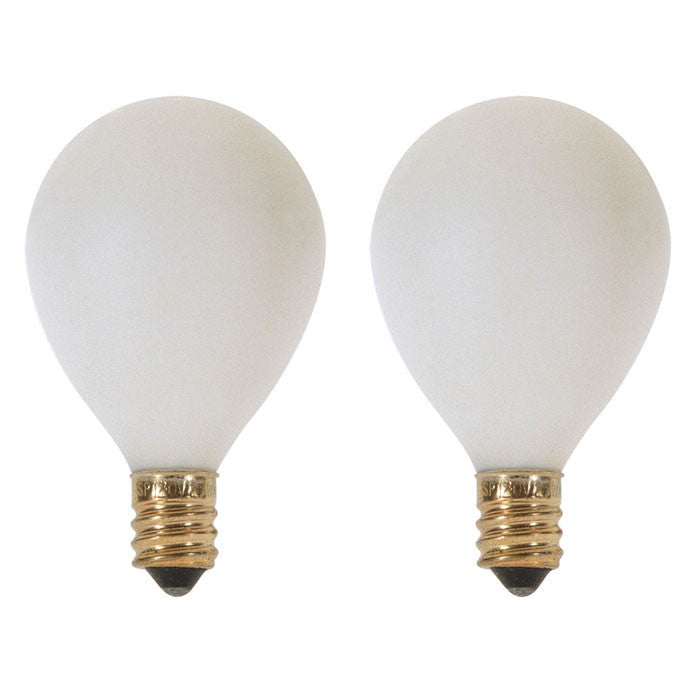Satco S3751 25W 120V Globe G12.5 Satin White E12 Candelabra Base - 2 bulbs