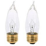 Satco S3764 25W 120V CA10 Clear E26 Medium Base Incandescent - 2 bulbs