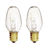 Satco S3791 7W 120V C7 Clear E12 Incandescent bulb - 2 pack
