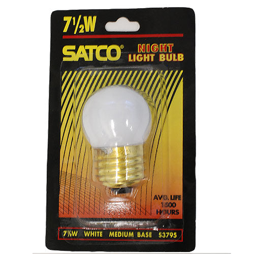 Satco S3795 7.5W 120V S11 Gloss White E26 Base Incandescent bulb