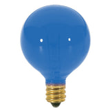 Satco S3834 10W 120V Globe G12.5 Transparent Blue E12 Candelabra Incand. bulb