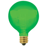 Satco S3835 10W 120V Globe G12.5 Transparent Green E12 Candelabra Incand. bulb