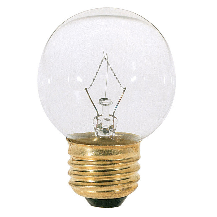 Satco S3838 25W 120V Globe G16.5 Clear E26 Base Incandescent bulb