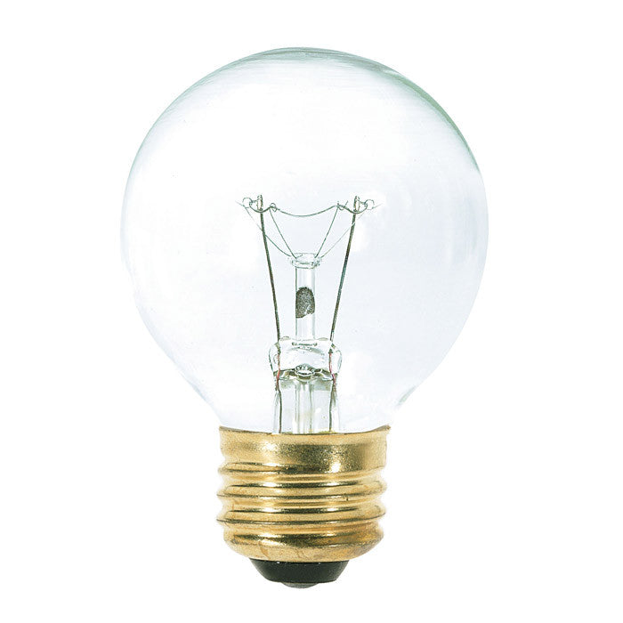 Satco S3887 25W 120V Globe G18.5 Clear E26 Base Incandescent light bulb