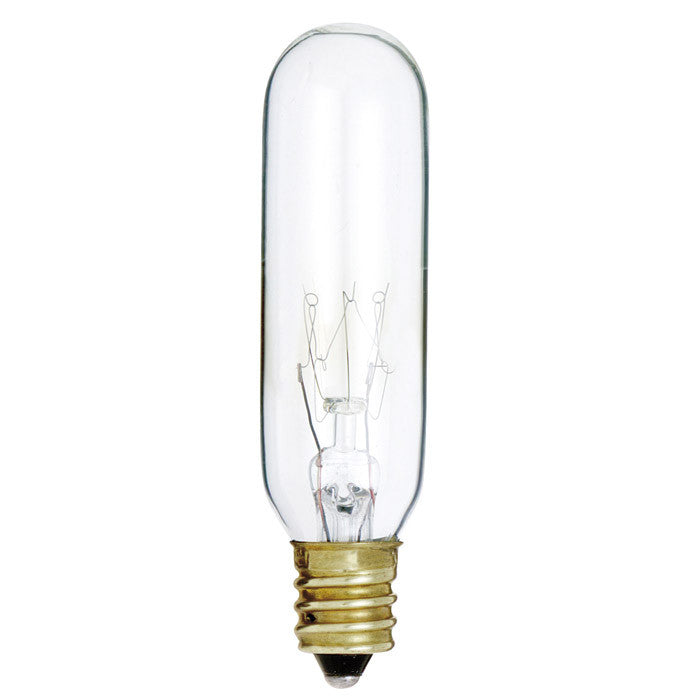 10Pk - Satco S3912 15W 145V T6 Clear E12 Candelabra Base Incandescent light bulb