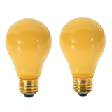2PK - Satco S3939 100W Incandescent Chase a Bug Yellow Light Bulbs