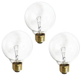 Satco S4048 40W 120V Globe G25 Clear E26 Base Incandescent lamp - 3 bulbs