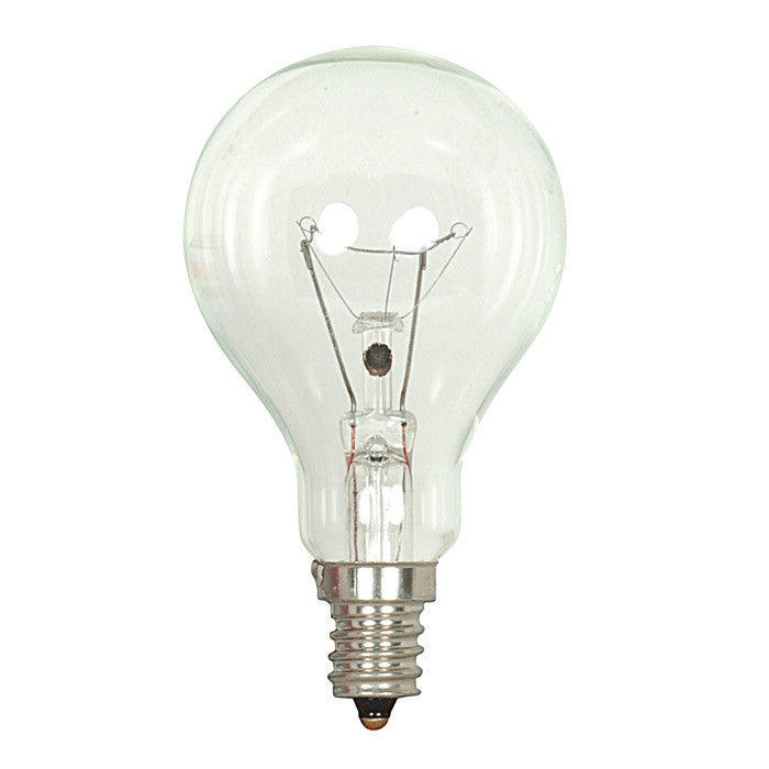 Satco S4160 40W 130V A15 Clear E12 Candelabra Base Incandescent bulb