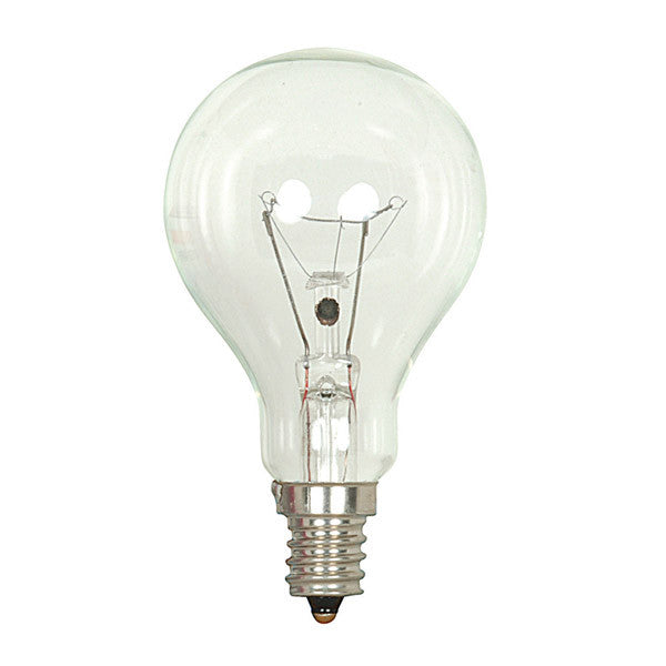 Satco S4162 60W 130V A15 Clear E12 Candelabra Base Incandescent bulb