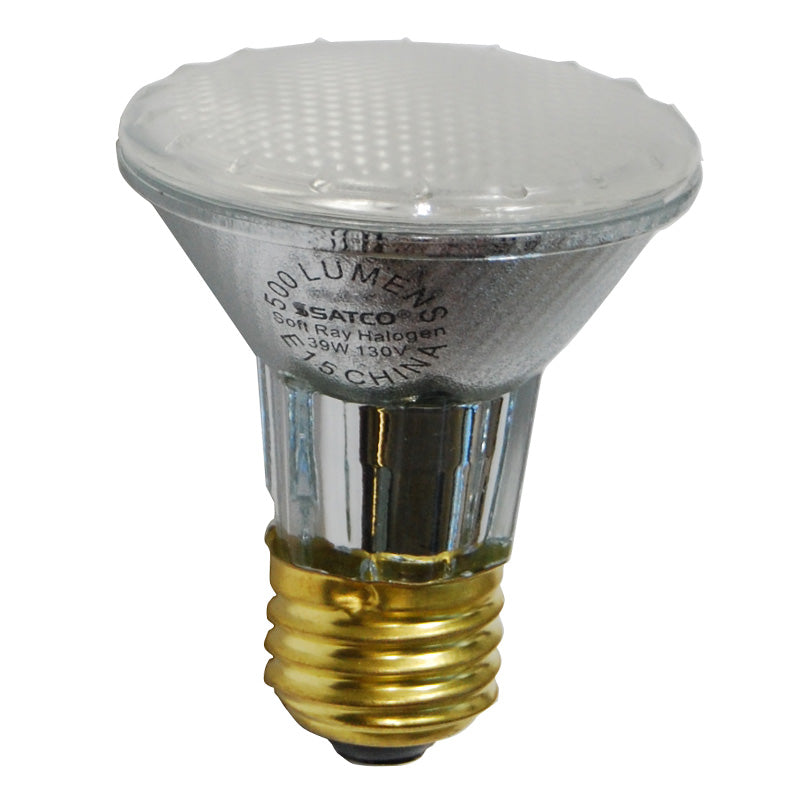 Satco S4208 39w 130v PAR20 FL42 Frosted E26 Xenon Halogen Soft Ray Light Bulb