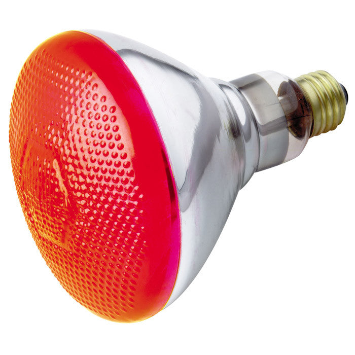 Satco S4424 100W 120V BR38 Red E26 Base Incandescent light bulb