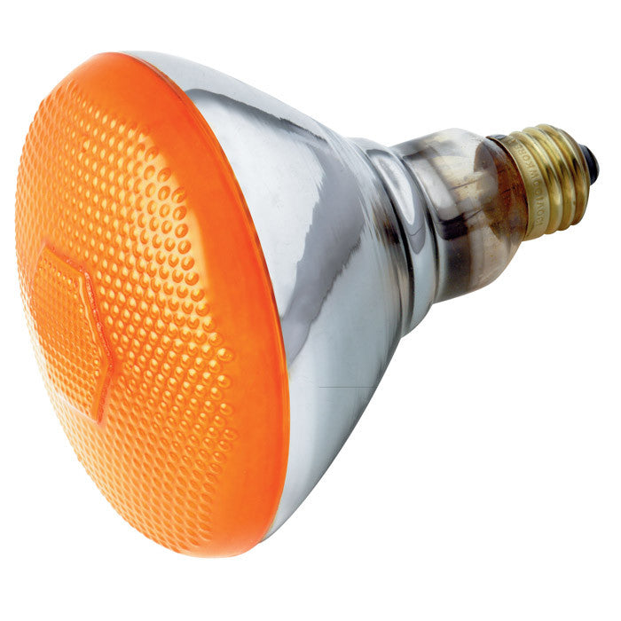 Satco S4425 100W 120V BR38 Amber E26 Base Incandescent light bulb