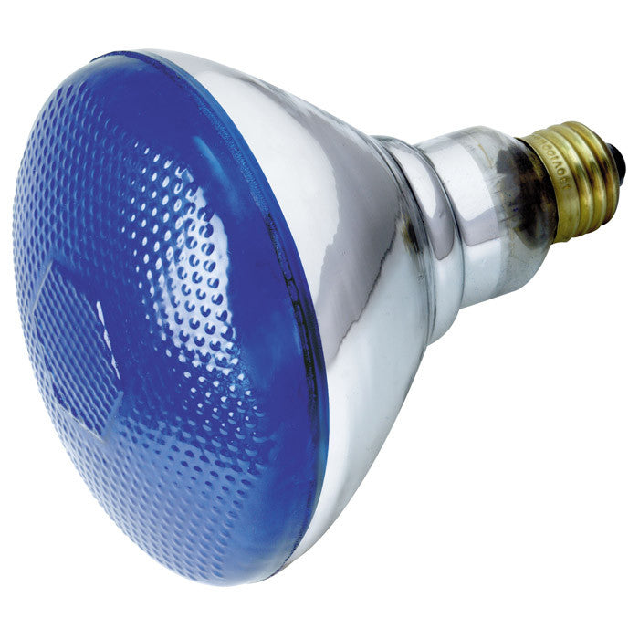 Satco S4428 100W 120V BR38 Blue E26 Base Incandescent light bulb