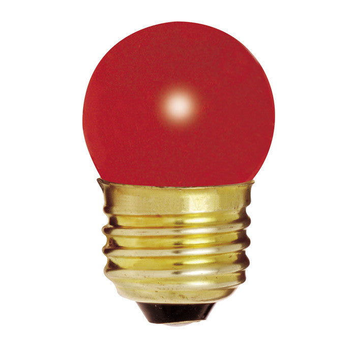 Satco S4511 7.5W 120V S11 Ceramic. Red E26 Base Incandescent bulb