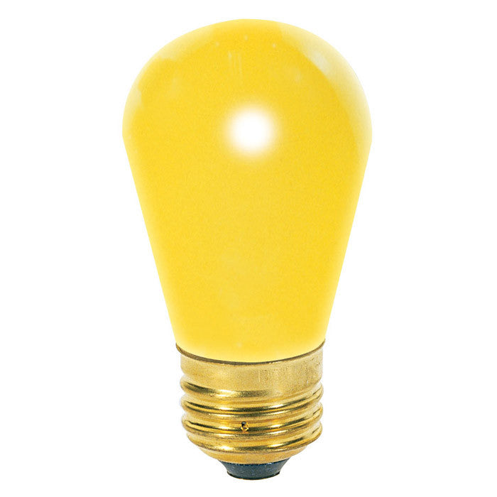 Satco S4560 11W 130V S14 Ceramic Yellow E26 Base Incandescent bulb