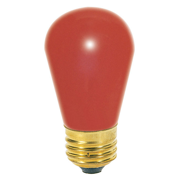 Satco S4561 11W 130V S14 Ceramic Red E26 Base Incandescent bulb