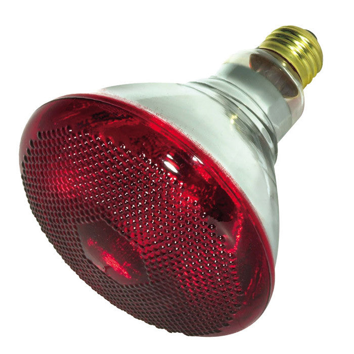 Satco S4751 175W 120V BR38 Red Heat E26 Medium Base Incandescent bulb