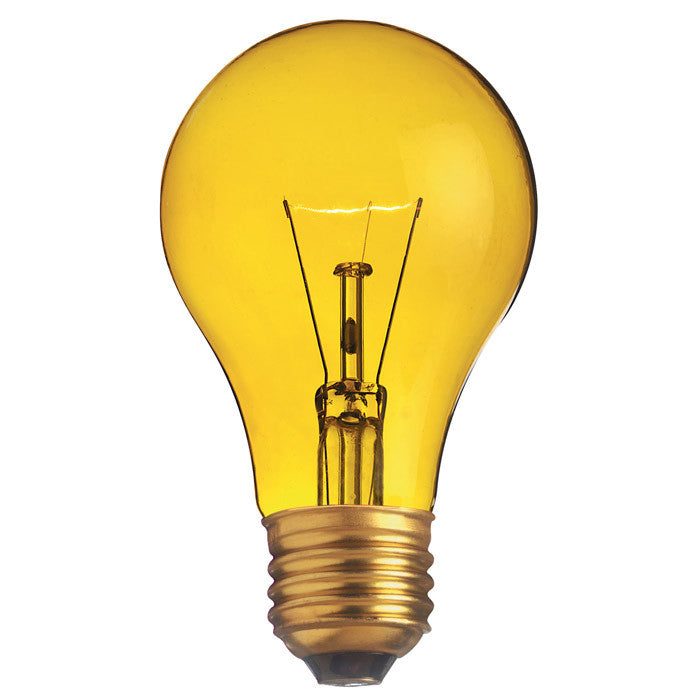Satco S6083 25W 130V A19 Transparent Yellow E26 Base Incandescent bulb