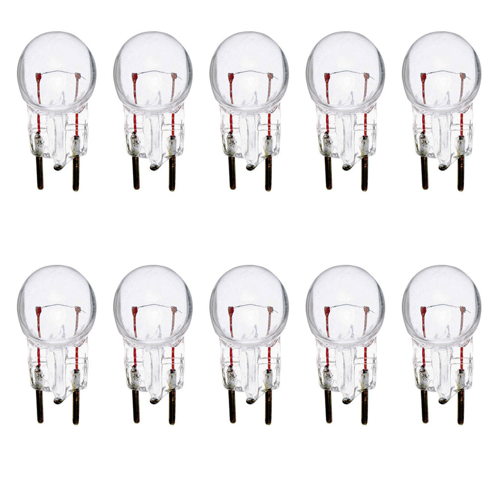 10Pk - Satco # 19 - 1.44W 14.4V G3.5 Globe G4.8 Bi-Pin Miniature light bulbs