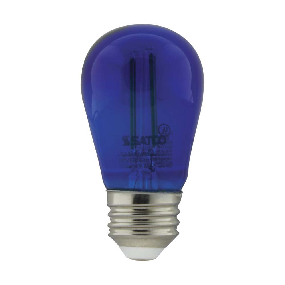 4Pk - 1W S14 LED Filament Blue Transparent Glass Bulb E26 Base 120v