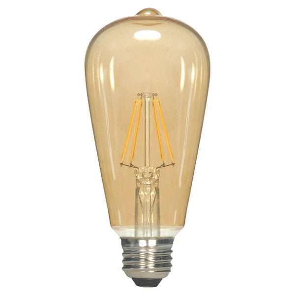 Satco S9579 6.5W Antique Filament LED 2300K ST19 E26 Light Bulb - 60W equiv.